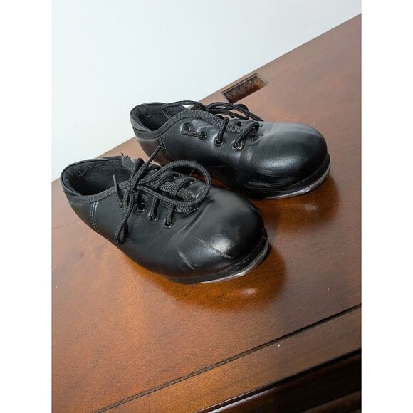 Sogebo Split Sole Children's Tap Dance Shoes Black Size 13.5C Kids Leather - Picture 3 of 6